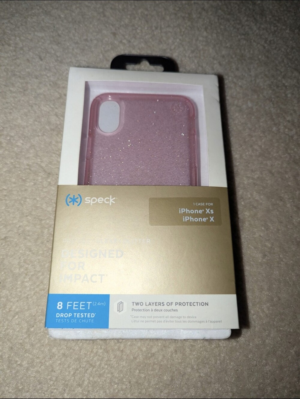 Speck Presidio Clear Glitter 1 case for iPhone Xs and iPhone X